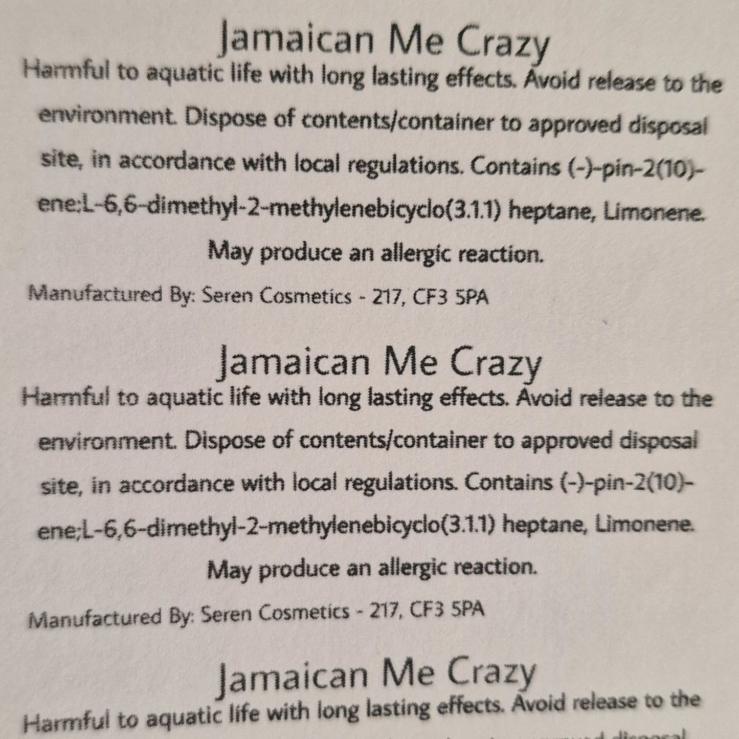 Jamaican Me Crazy Room Spray