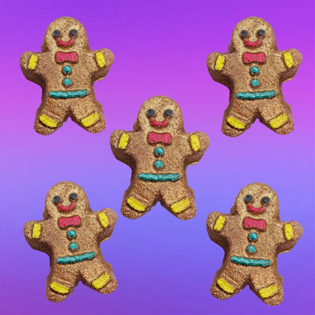 Mini Gingerbread Man Bath Bombs x 5